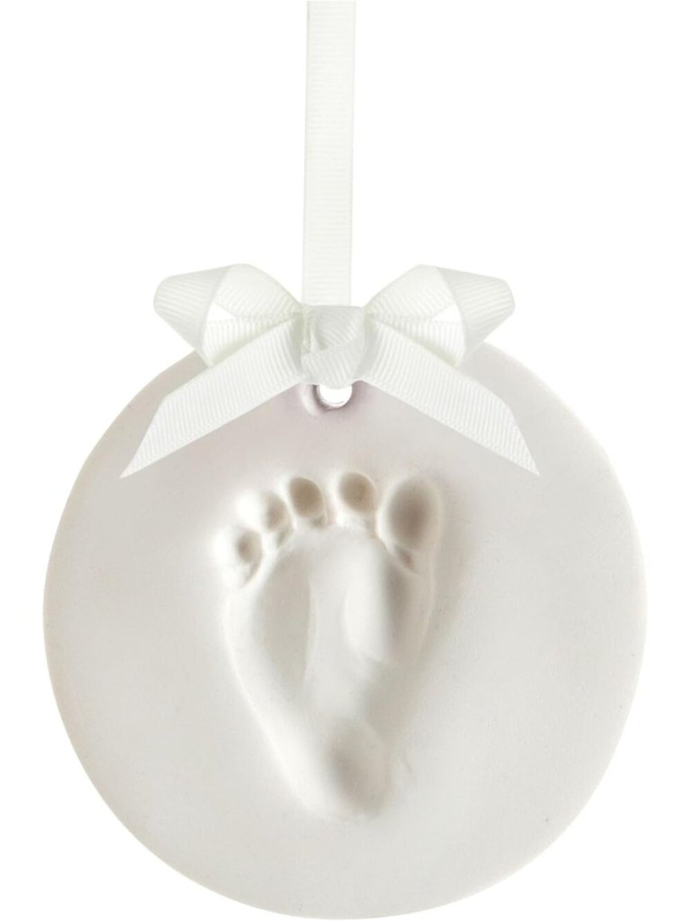 DIY Baby Handprint Ornament Kit, No Mess Keepsake, White